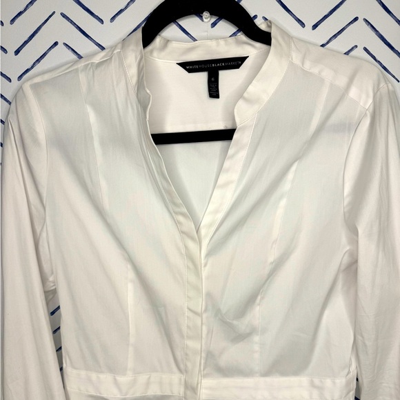 White House Black Market White Button down Blouse Size 6 - Picture 3 of 7